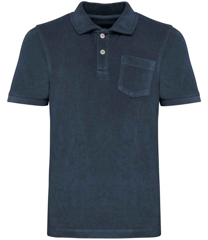 Native Spirit Kids Terry Towel Polo Shirt - Navy