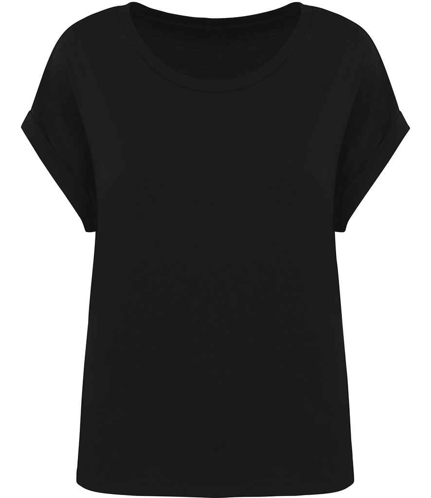 Native Spirit Ladies Roll-Up Sleeve T-Shirt - Black