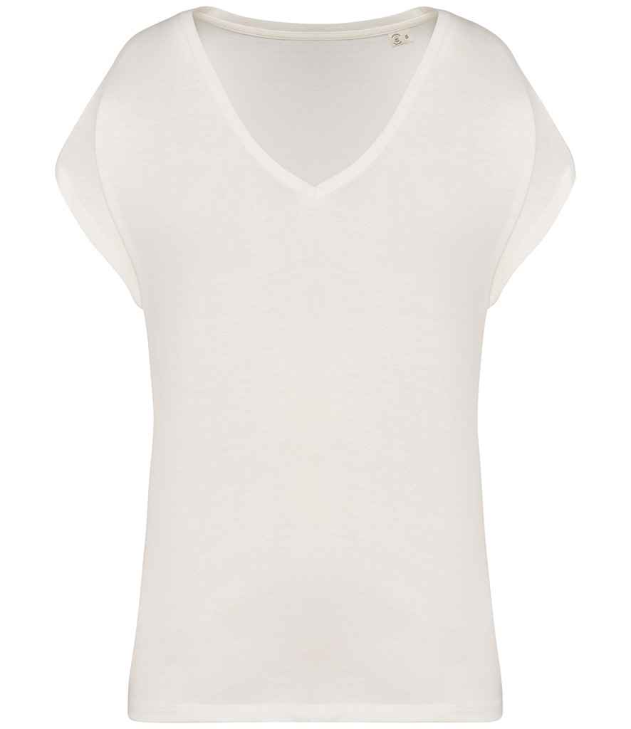 Native Spirit Ladies Oversized V Neck T-Shirt - Ivory