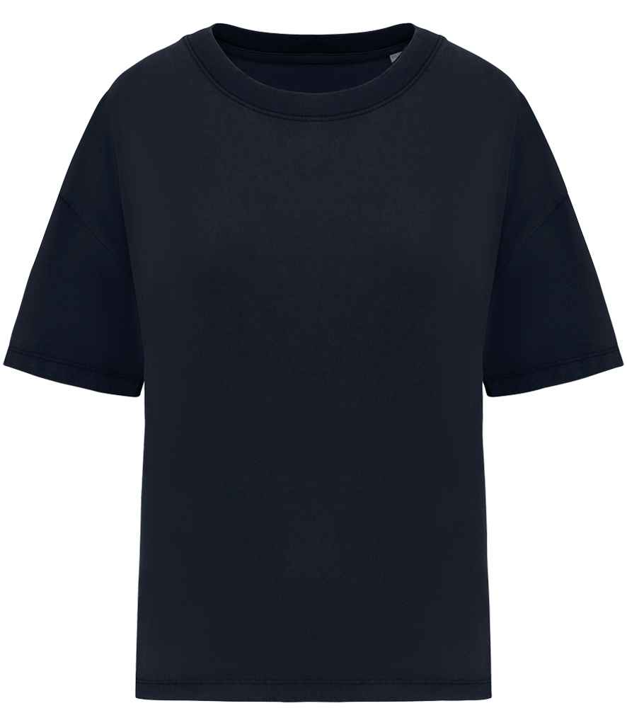 Native Spirit Ladies Oversize Washed Effect T-Shirt - Washed Navy