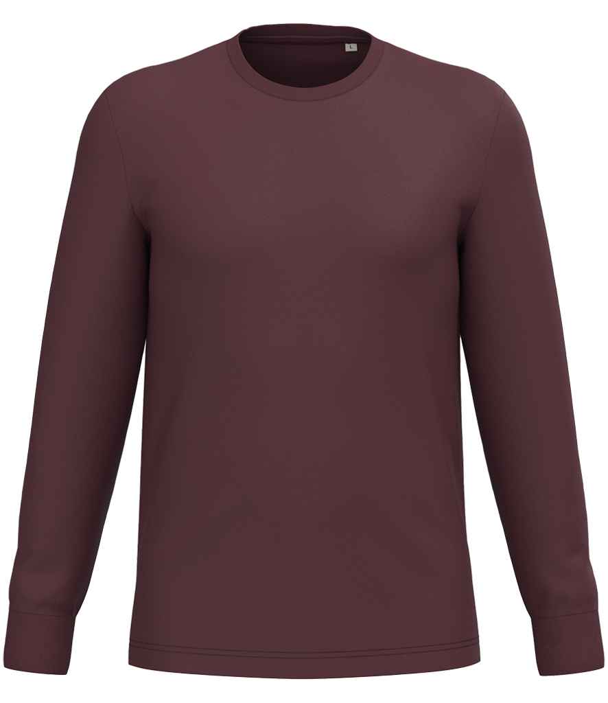 Native Spirit Unisex Crew Neck Long Sleeve T-Shirt - Dark Cherry