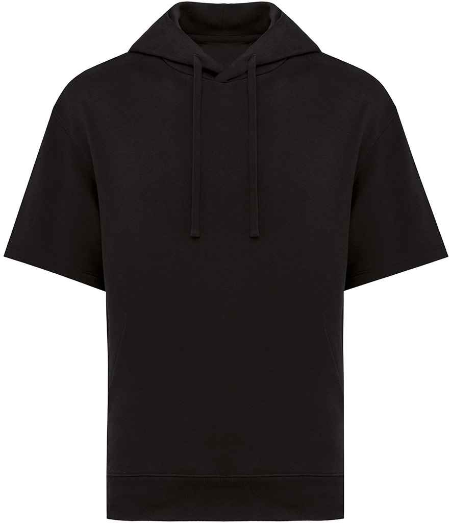 Native Spirit Unisex French Terry Short Sleeve Hooded Sweatshirt - Black