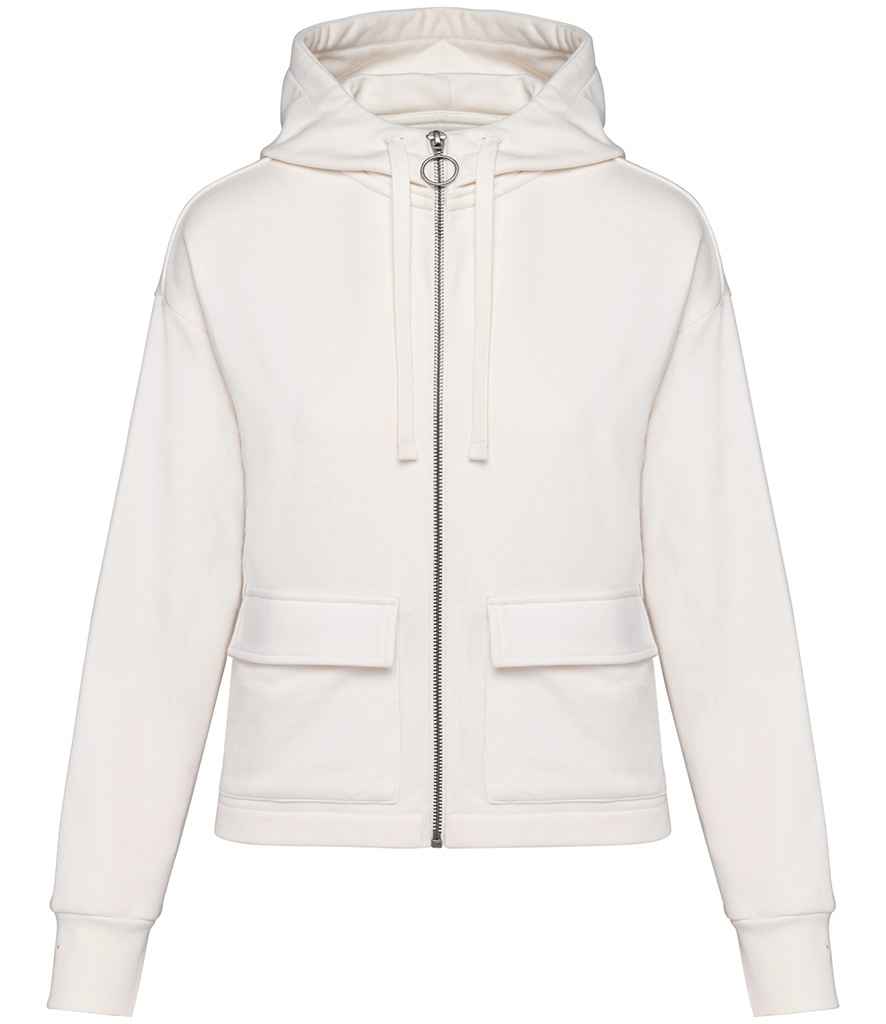 Native Spirit Ladies Full Zip Hooded Sweatshirt - Ivory