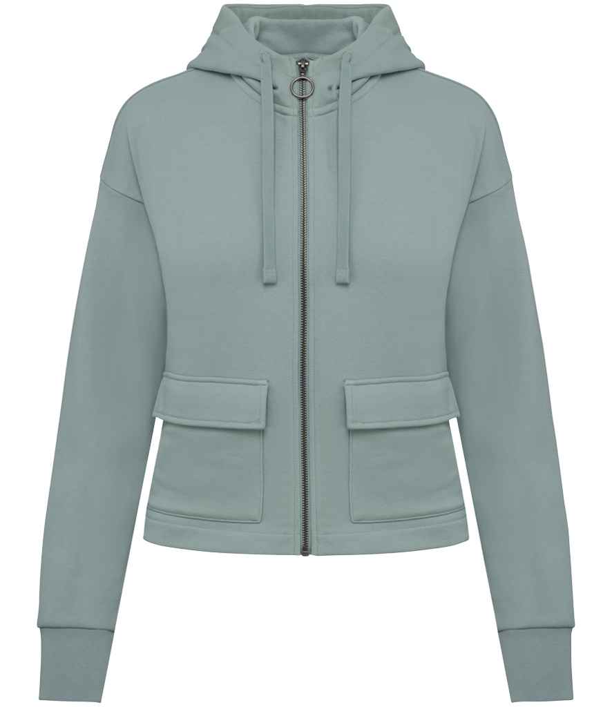 Native Spirit Ladies Full Zip Hooded Sweatshirt - Jade Green