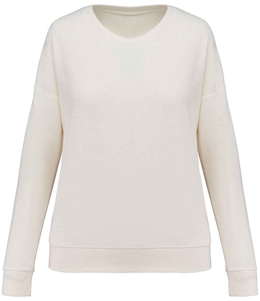 Native Spirit Ladies Terry Towel Sweatshirt - Ivory
