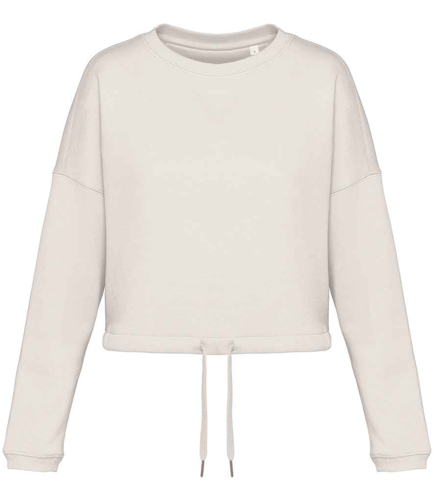 Native Spirit Ladies Oversized Cropped Sweatshirt - Ivory