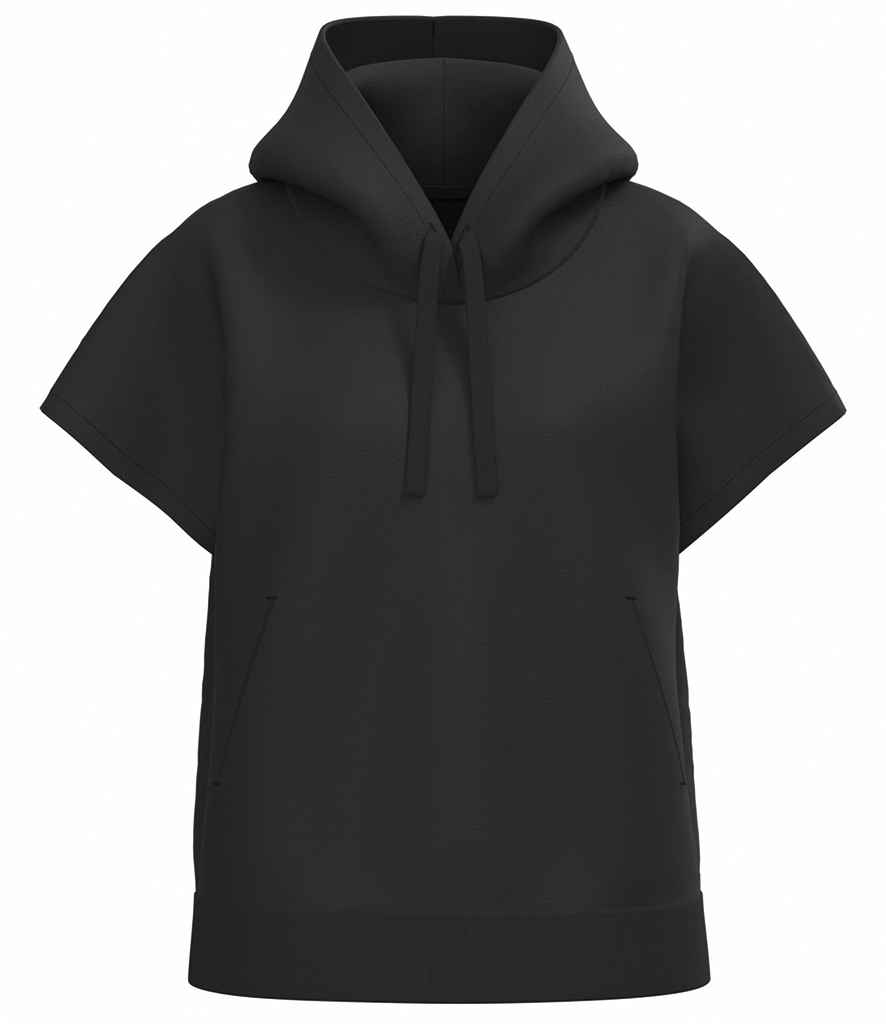 Native Spirit Ladies French Terry Sleeveless Hooded Sweatshirt - Black