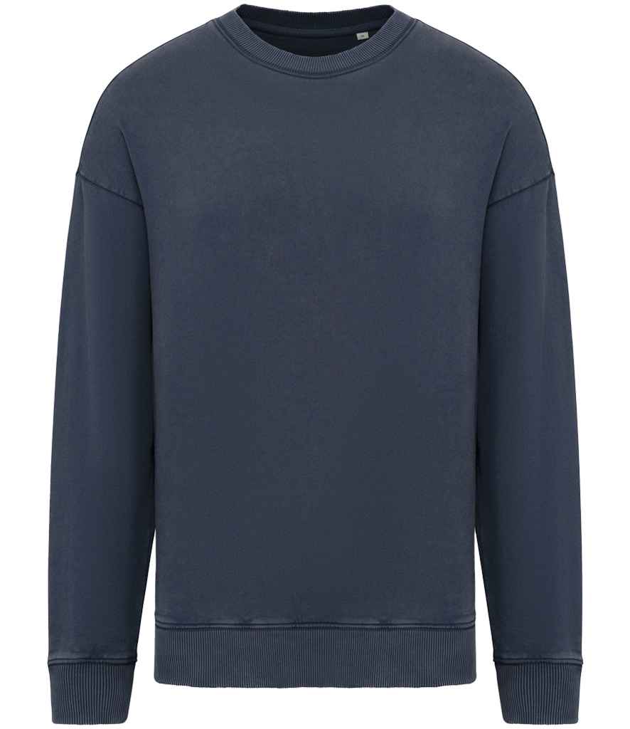 Native Spirit Unisex Washed Effect Oversize Sweatshirt - Washed Navy