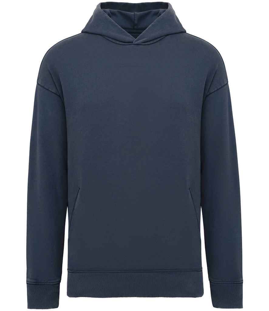 Native Spirit Unisex Washed Effect Oversized Hooded Sweatshirt - Washed Navy