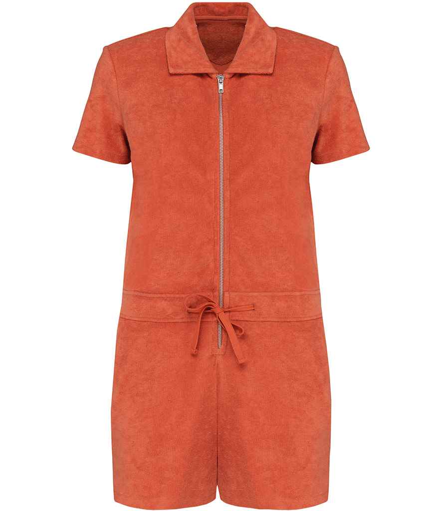 Native Spirit Ladies Terry Towel Short Overall - Sweet Pomelo
