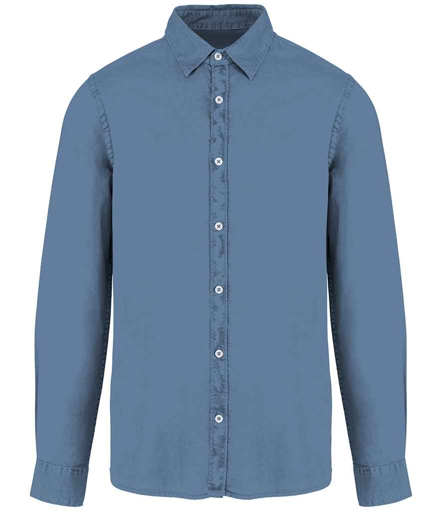 Native Spirit Washed Long Sleeve Shirt - Washed Cool Blue