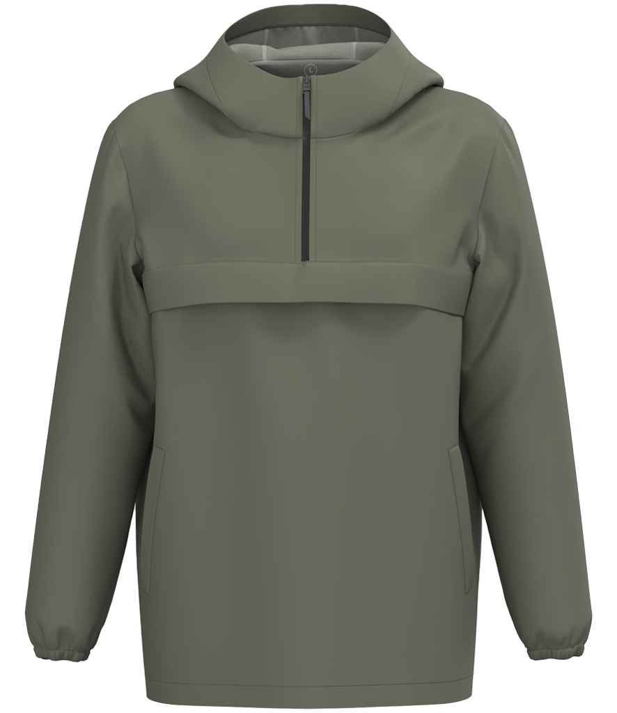 Native Spirit Unisex Waterproof 1/4 Zip Windbreaker - Organic Khaki