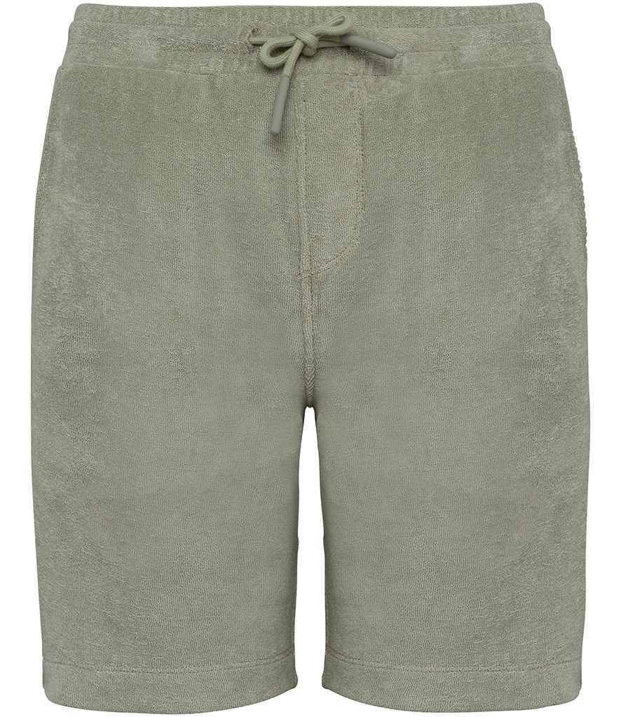Native Spirit Kids Drawcord Terry Towel Shorts - Almond Green