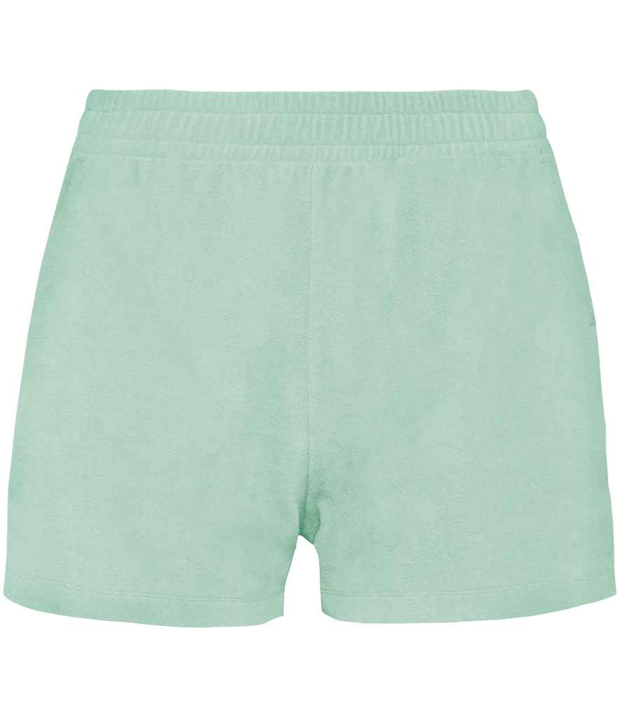 Native Spirit Ladies Terry Towel Shorts - Brook Green