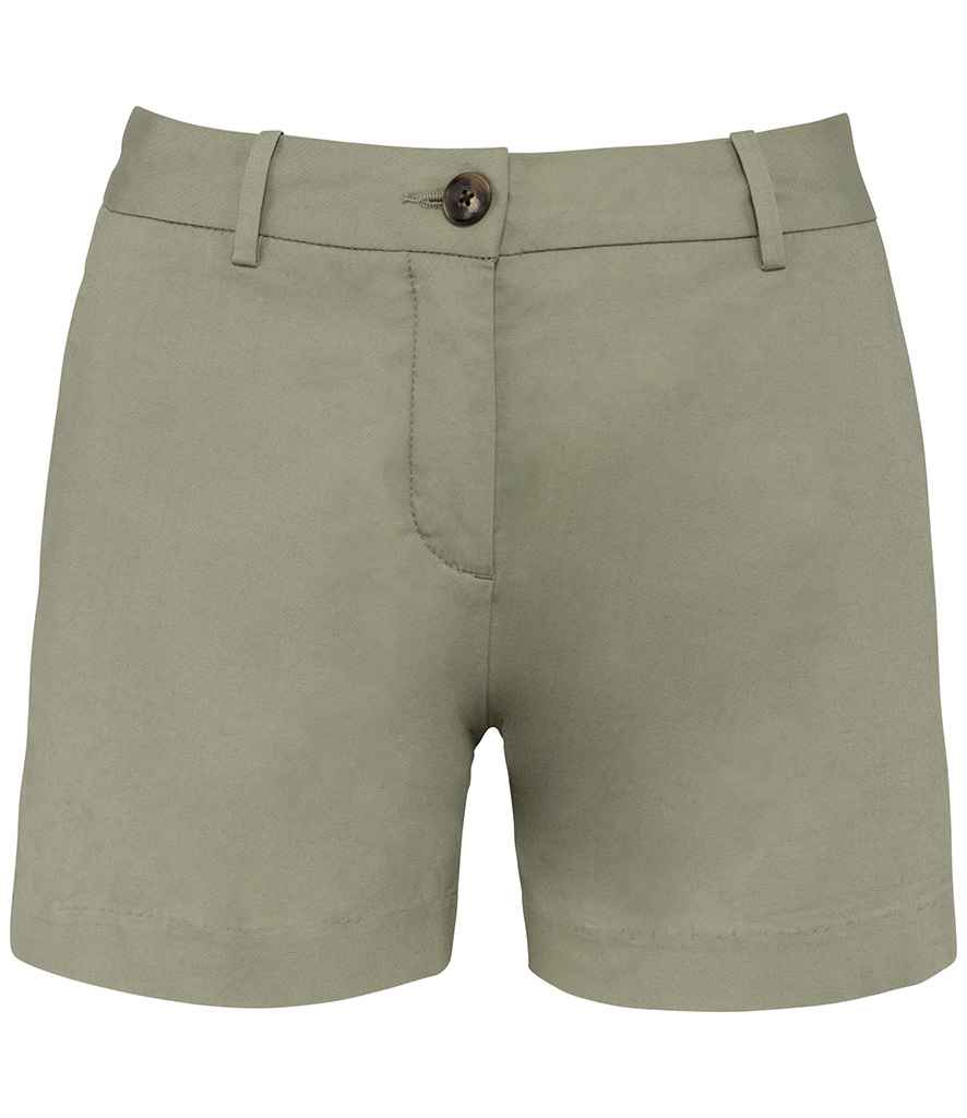 Native Spirit Ladies Chino Shorts - Almond Green