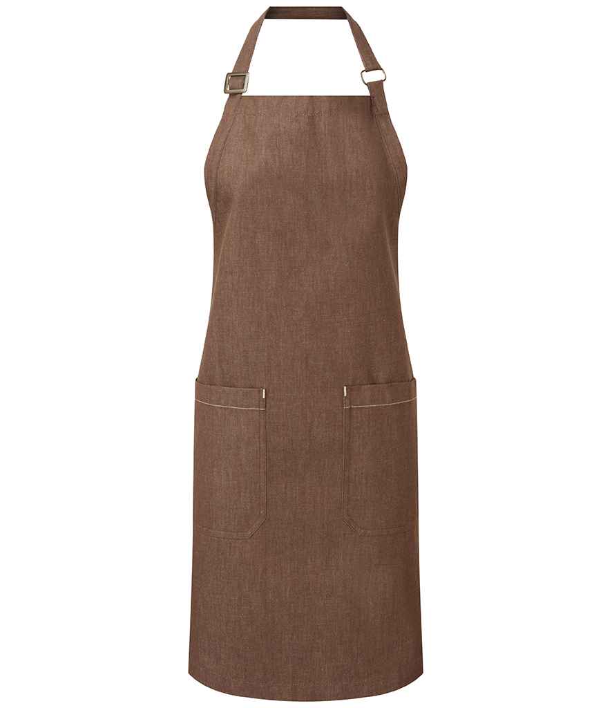 Premier Fairtrade Organic Cotton Denim Bib Apron - Brown Denim
