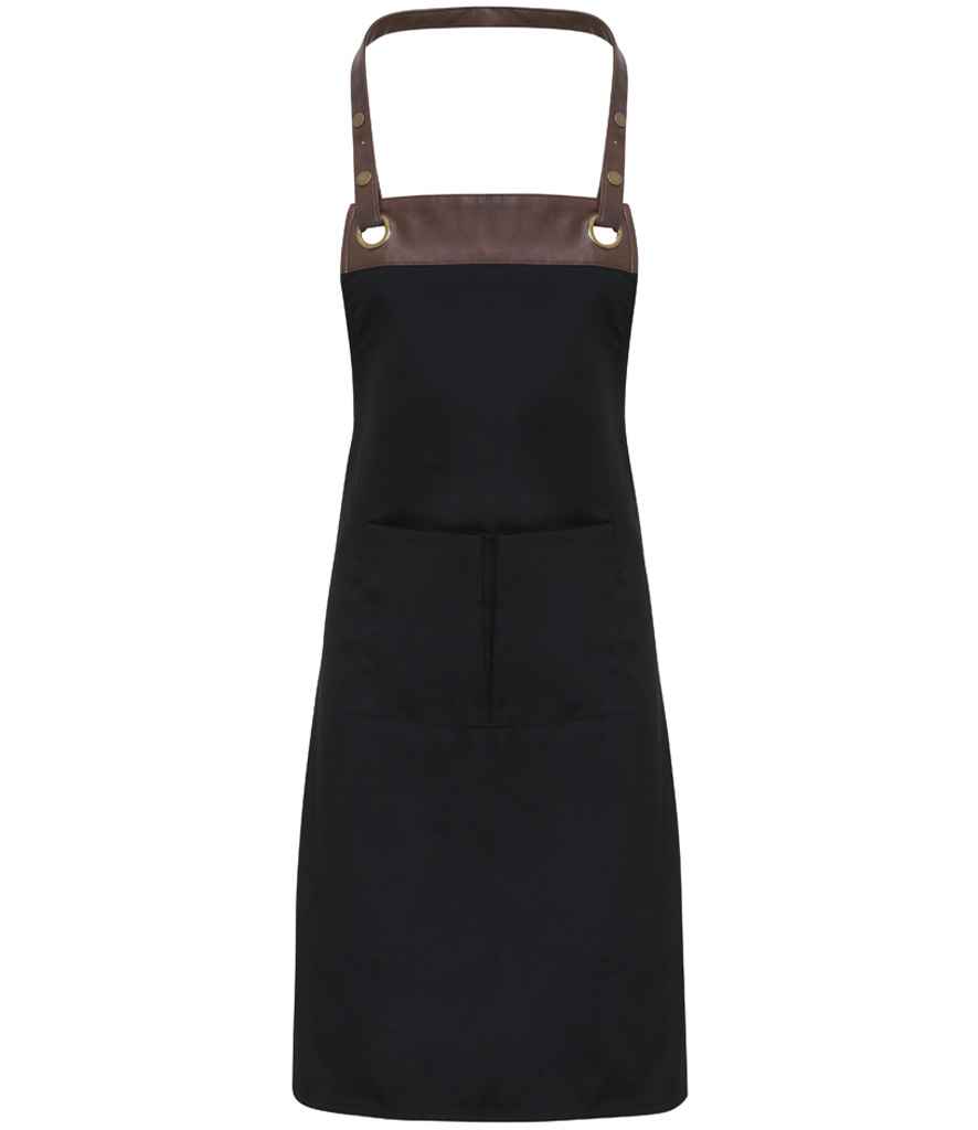 Premier Espresso Bib Apron - Black/Brown