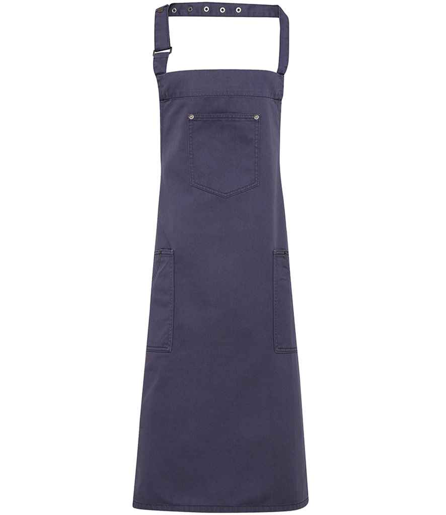 Premier Cotton Chino Bib Apron - Steel