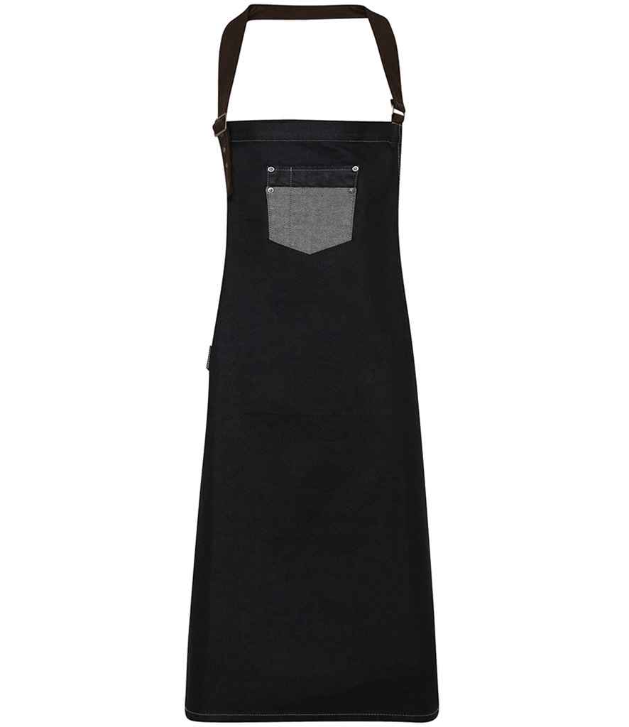 Premier Division Bib Apron - Black Denim