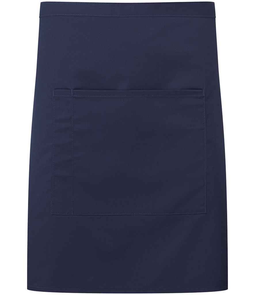 Premier 'Colours' Mid Length Apron with Pocket - Navy
