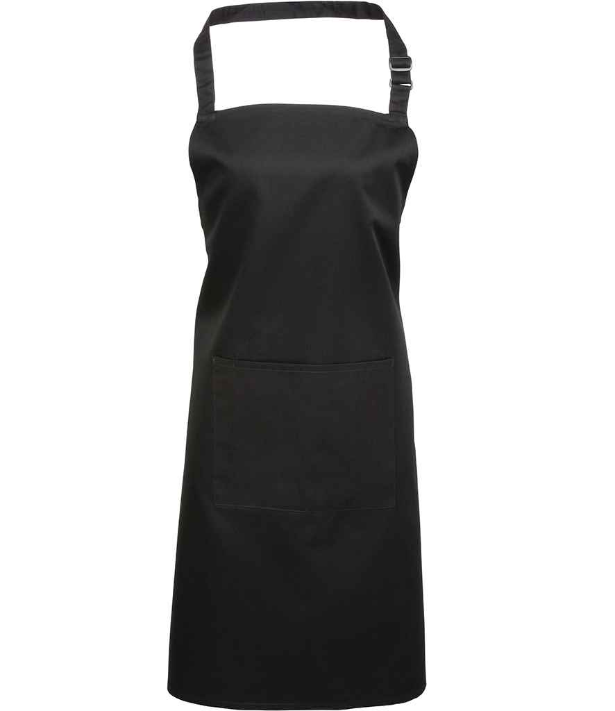 Premier 'Colours' Bib Apron with Pocket - Black