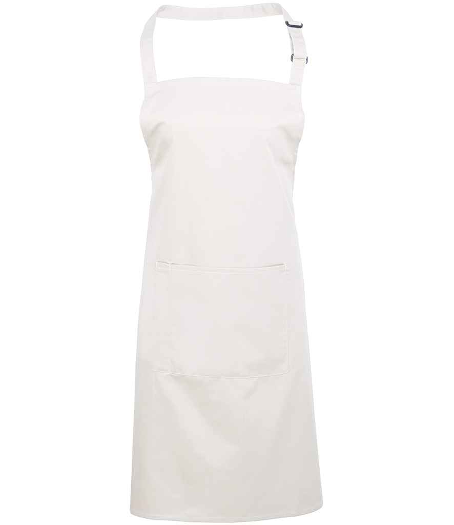 Premier 'Colours' Bib Apron with Pocket - White