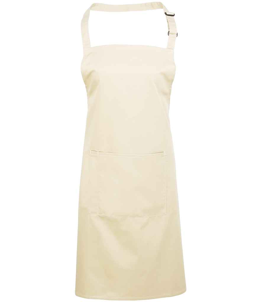 Premier 'Colours' Bib Apron with Pocket - Natural