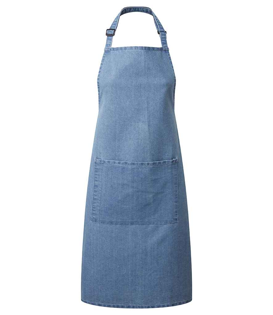 Premier 'Colours' Bib Apron with Pocket - Blue Denim
