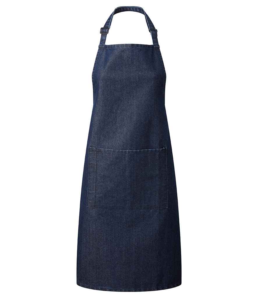 Premier 'Colours' Bib Apron with Pocket - Indigo Denim