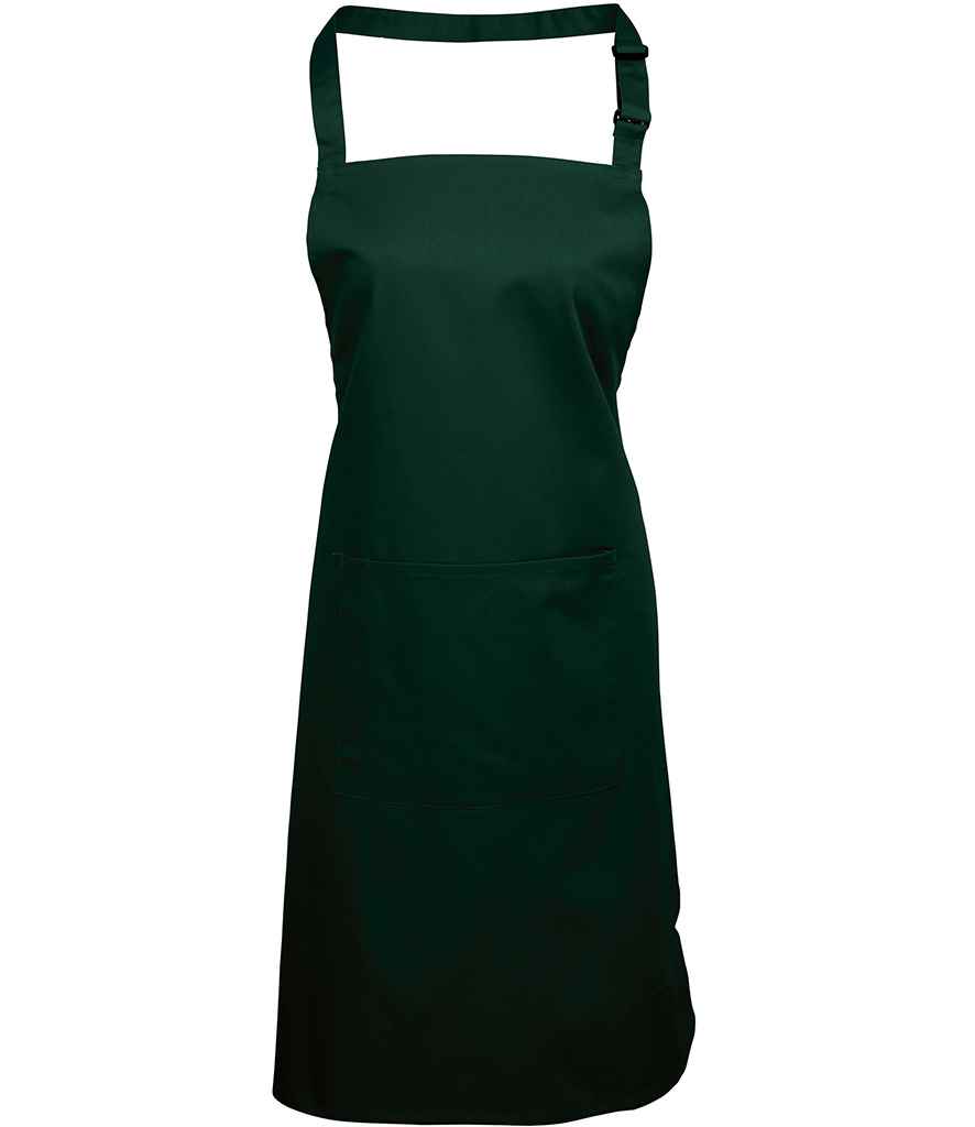 Premier 'Colours' Bib Apron with Pocket - Bottle Green