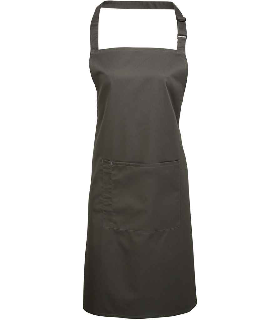 Premier 'Colours' Bib Apron with Pocket - Dark Grey