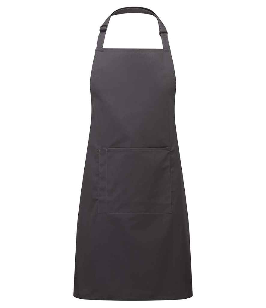 Premier 'Colours' Bib Apron with Pocket - Charcoal