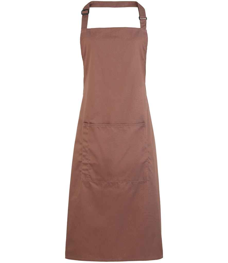 Premier 'Colours' Bib Apron with Pocket - Mocha