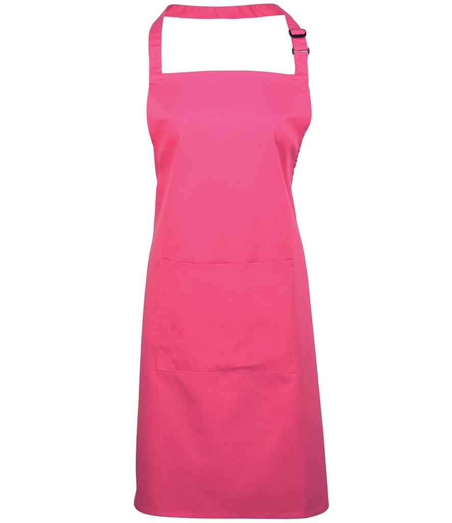 Premier 'Colours' Bib Apron with Pocket - Hot Pink