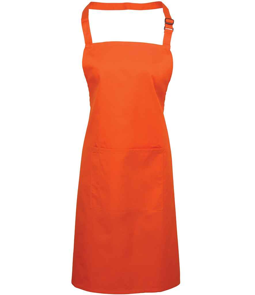 Premier 'Colours' Bib Apron with Pocket - Orange