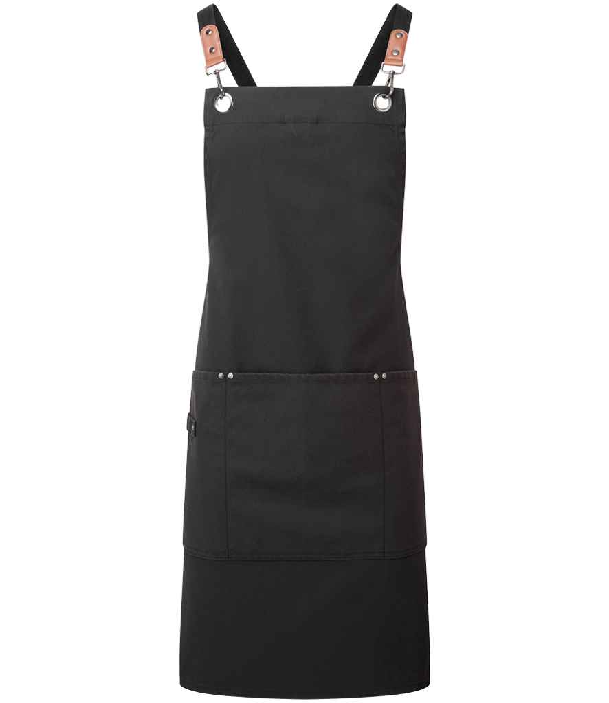 Premier Clip 'n' Clasp Cross Back Bib Apron - Black