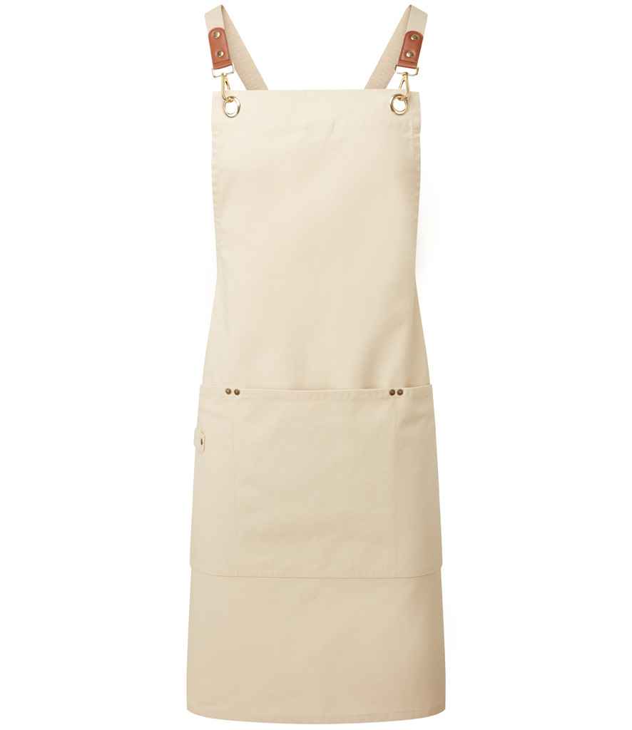 Premier Clip 'n' Clasp Cross Back Bib Apron - Natural
