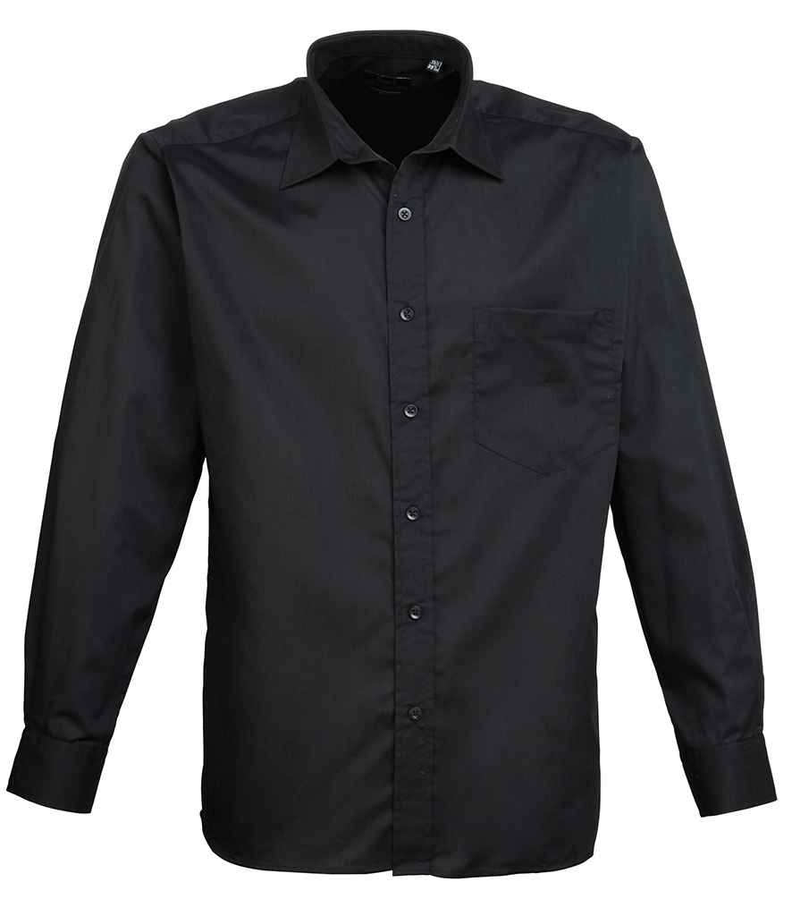 Premier Long Sleeve Poplin Shirt - Black