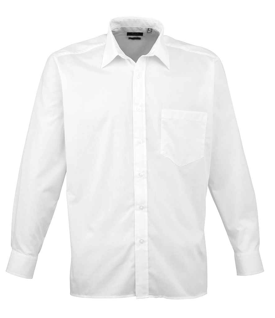 Premier Long Sleeve Poplin Shirt - White