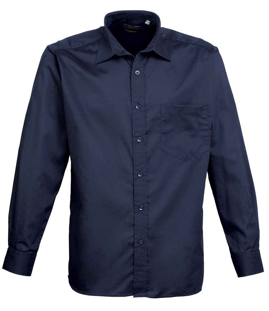 Premier Long Sleeve Poplin Shirt - Navy
