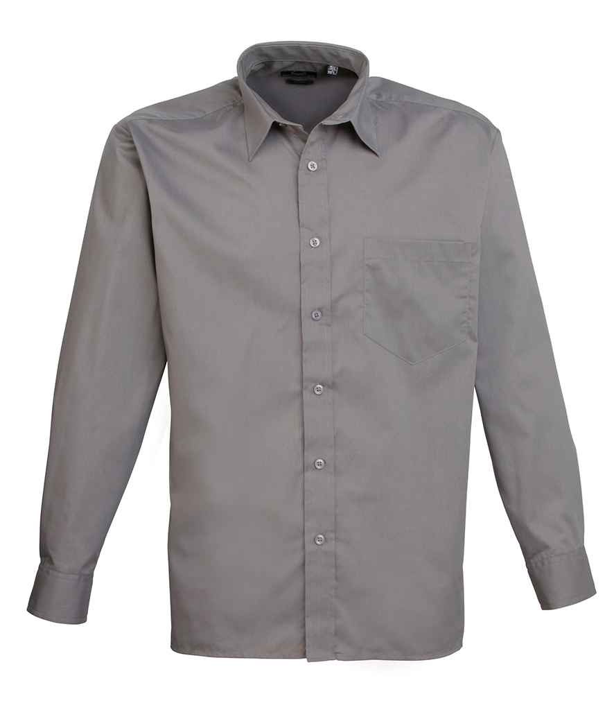 Premier Long Sleeve Poplin Shirt - Dark Grey