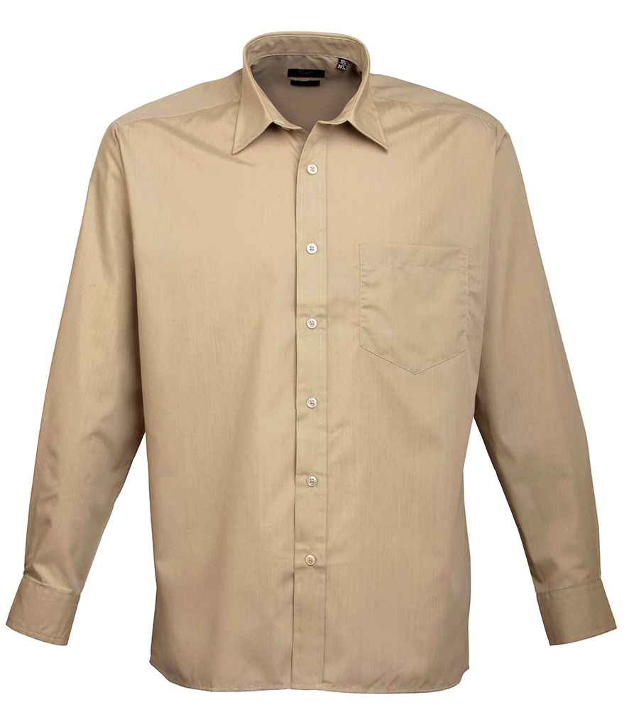 Premier Long Sleeve Poplin Shirt - Khaki