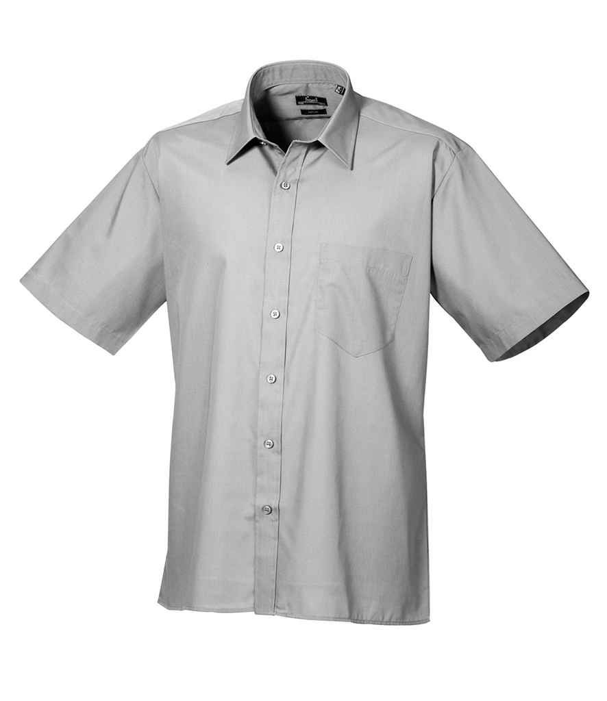 Premier Short Sleeve Poplin Shirt - Silver