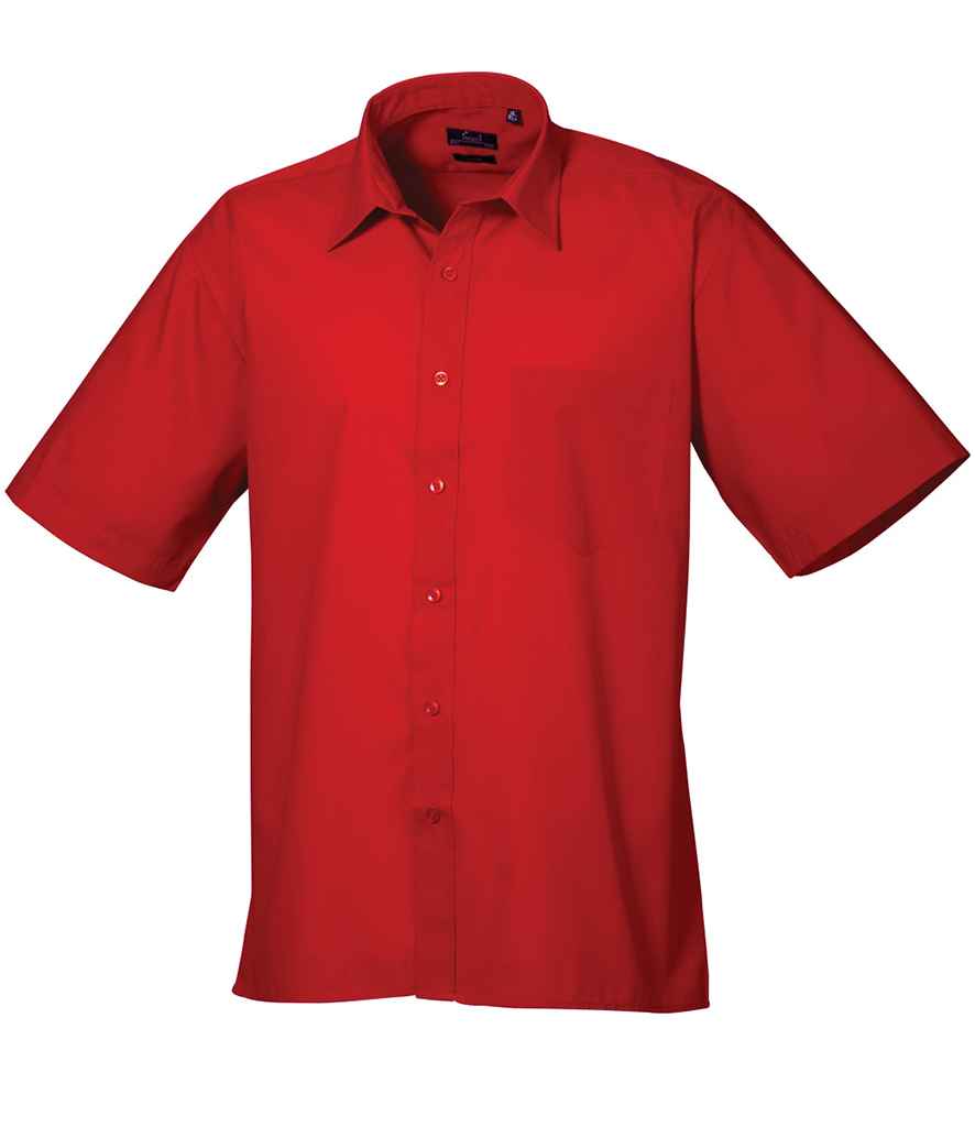 Premier Short Sleeve Poplin Shirt - Red