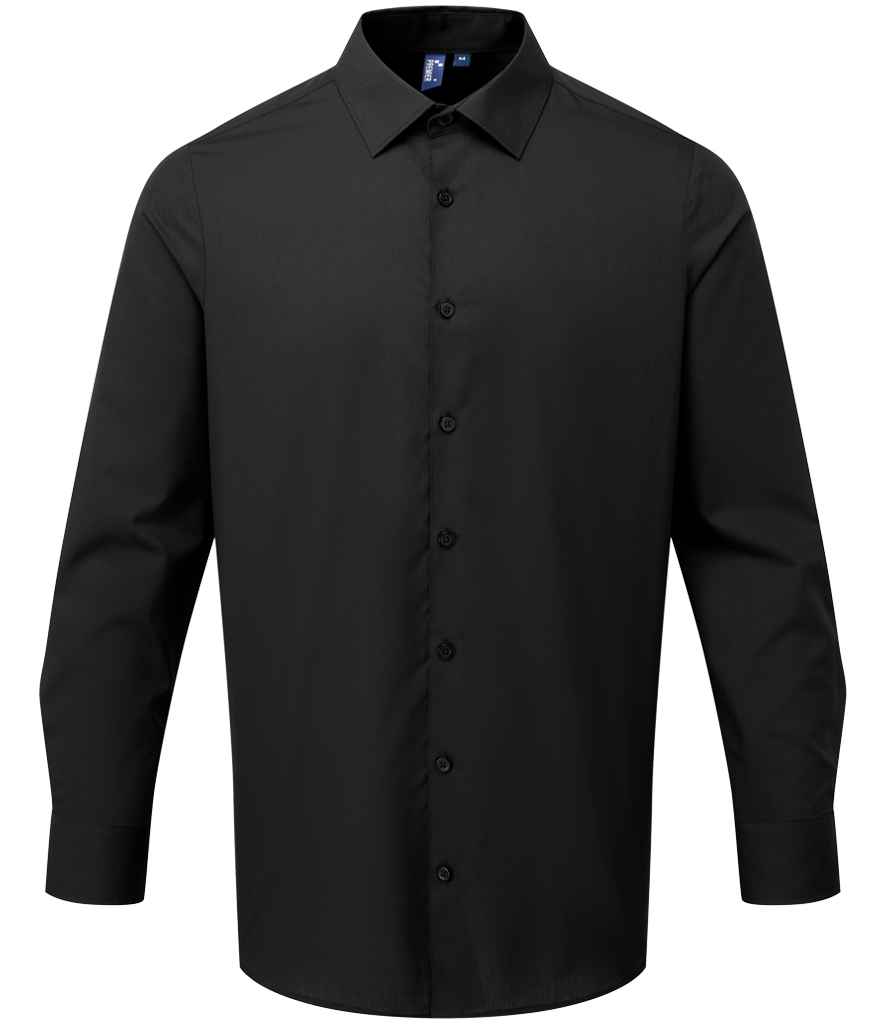 Premier Recyclight® Long Sleeve Poplin Shirt - Black