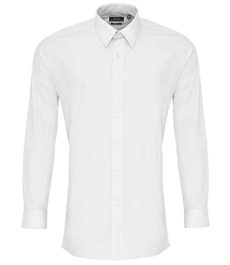 Premier Long Sleeve Fitted Poplin Shirt - White