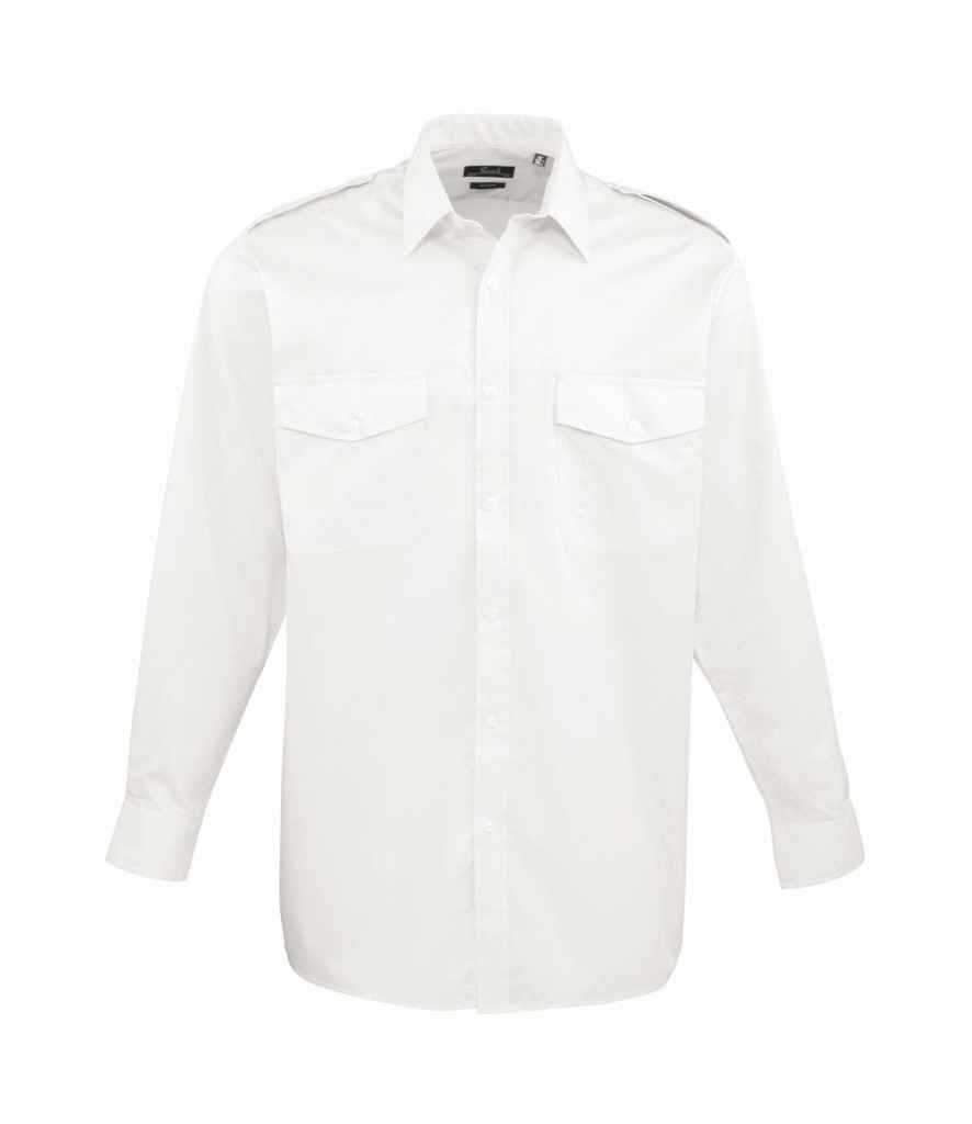 Premier Long Sleeve Pilot Shirt - White