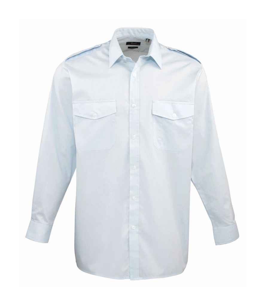 Premier Long Sleeve Pilot Shirt - Light Blue