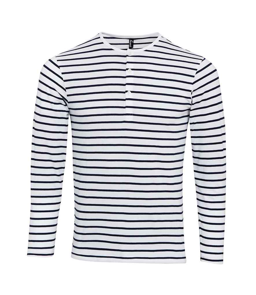 Premier Long John Roll Sleeve T-Shirt - White/Navy