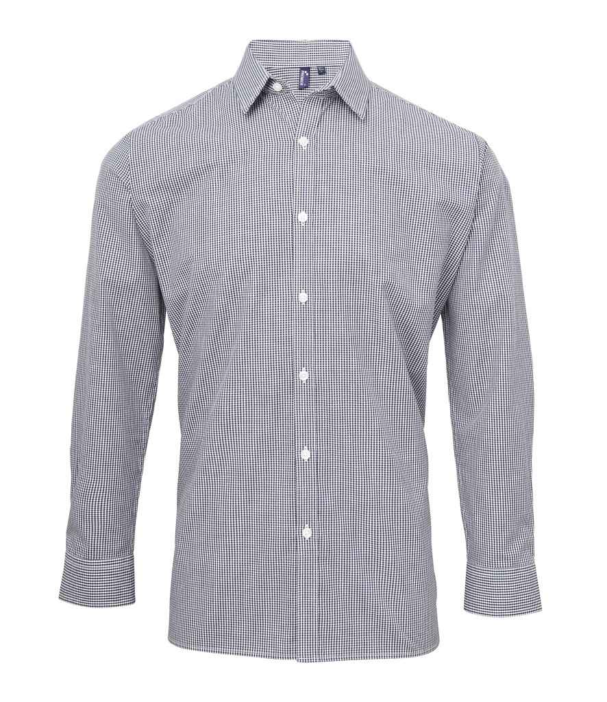 Premier Gingham Long Sleeve Shirt - Navy/White